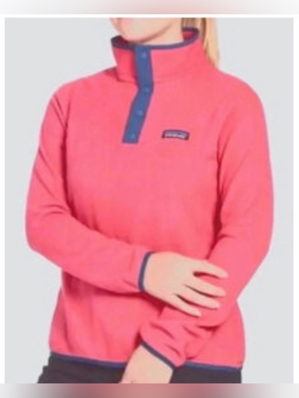 Patagonia Women’s Micro D Snap-T Button Pullover Pink Fleece Outdoor Hiking M